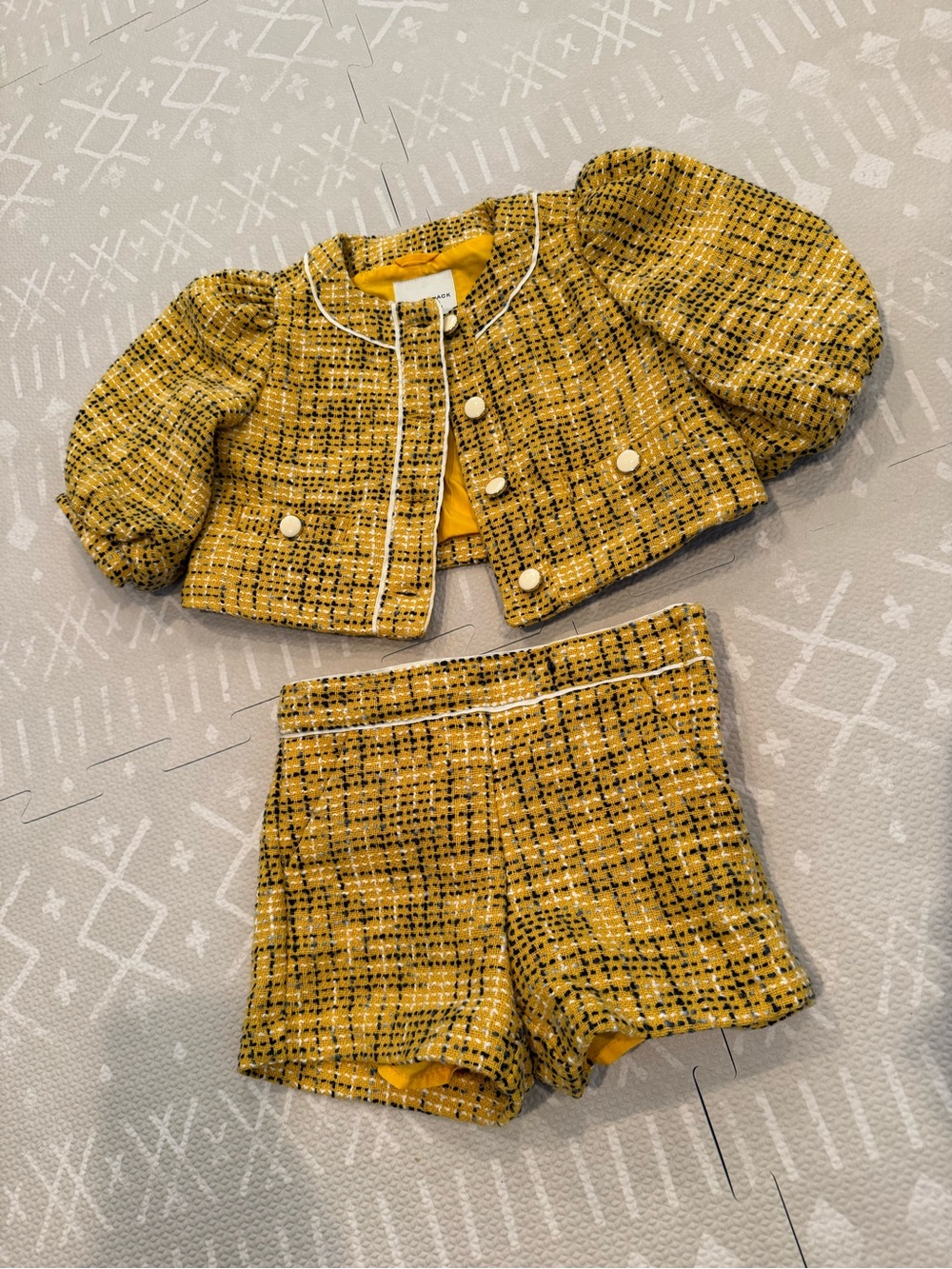 Janie and Jack Girls Toddler Bouclé Balloon Sleeve Jacket Set (18-24m)